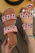 Stars And Stripes Print Double Band Flat Slides