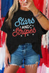 Stars And Stripes Retro Lettering Oversized Tee