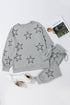 Stars Print Long Sleeve Drawstring High Waist Lounge Set