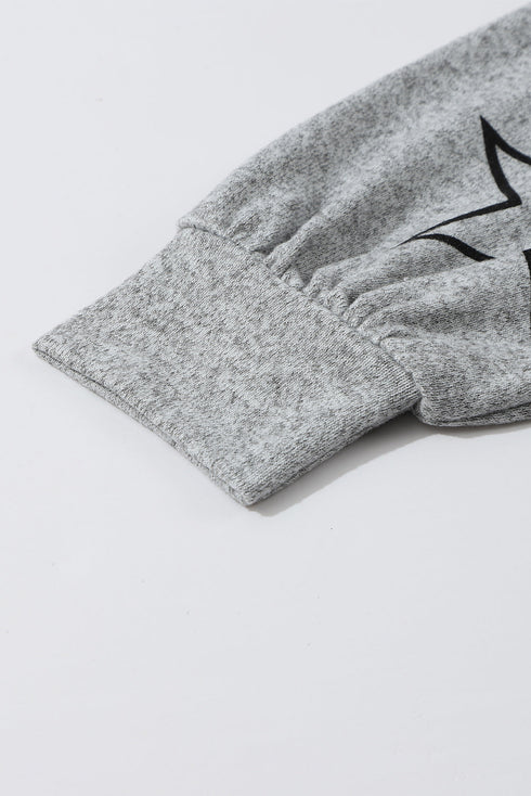 Stars Print Long Sleeve Drawstring High Waist Lounge Set