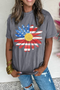 Stars Stripes Sunflower Graphic Print Crew Neck Tee