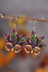 Statement Acrylic Masquerade Mask Drop Earrings