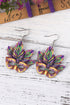 Statement Acrylic Masquerade Mask Drop Earrings