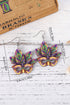 Statement Acrylic Masquerade Mask Drop Earrings