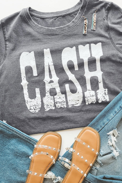 Statement Cash Letter Print Short Sleeve Graphic T-Shirt