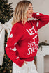 Statement Graphic Knit Mock Neck Sweater