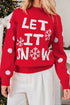 Statement Graphic Knit Mock Neck Sweater