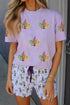 Statement Graphic Print V Neck Short Sleeve T Shirt