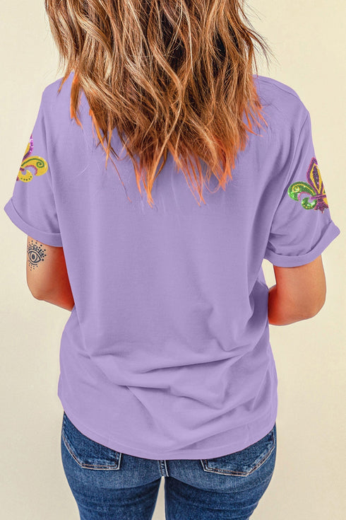 Statement Graphic Print V Neck Short Sleeve T Shirt