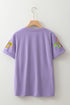 Statement Graphic Print V Neck Short Sleeve T Shirt