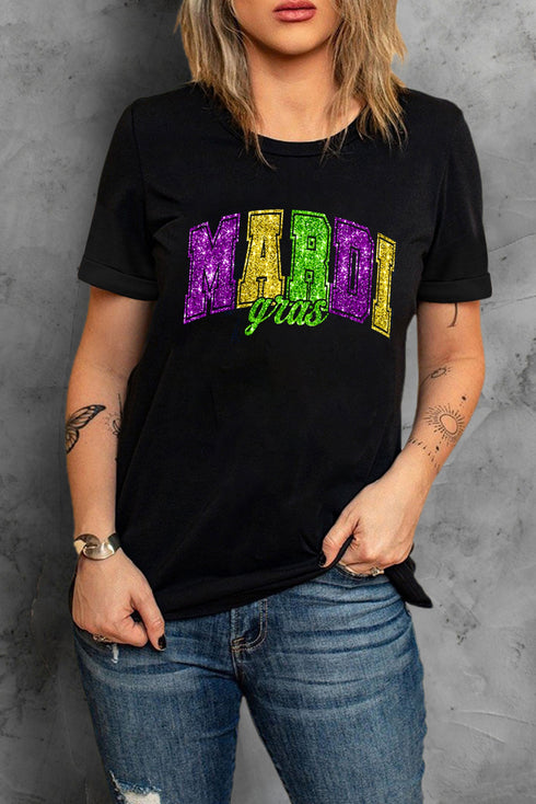 Statement Letter Print Short Sleeve Graphic Tee