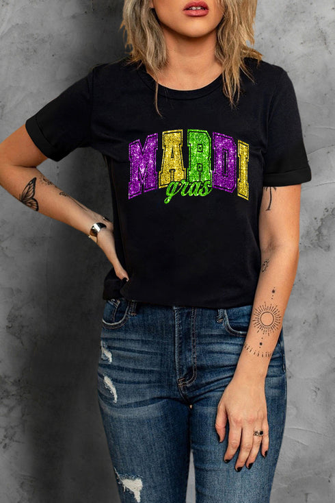 Statement Letter Print Short Sleeve Graphic Tee