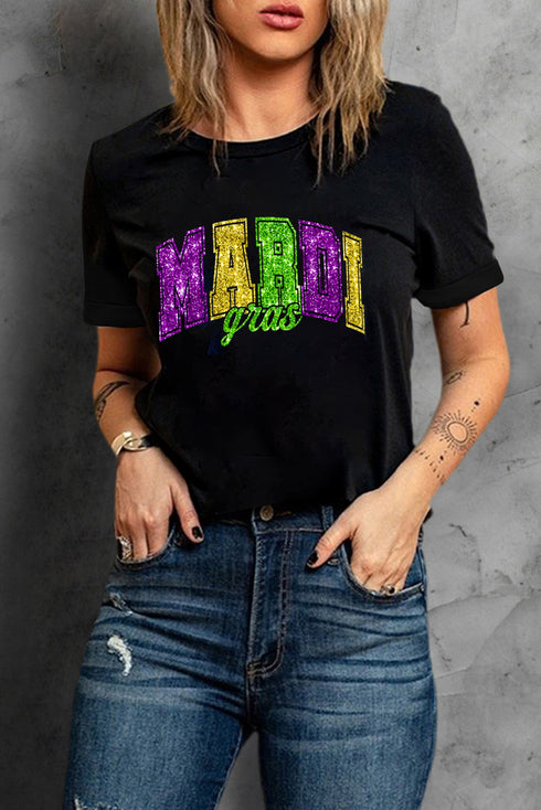 Statement Letter Print Short Sleeve Graphic Tee