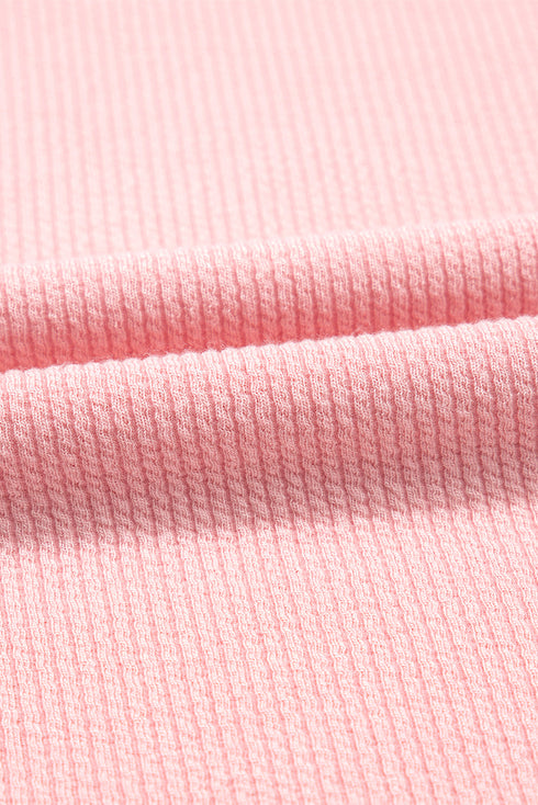 Statement Ruffle Sleeve Pearl Studded Knit Crew Neck Top