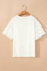 Statement Tiered Tulle Ruffle Sleeve Knit Tee Top
