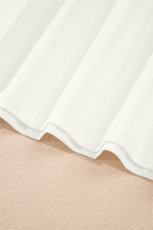 Statement Tiered Tulle Ruffle Sleeve Knit Tee Top