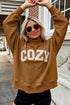 Stay Salty Embroidered Applique Mock Neck Pullover Sweatshirt