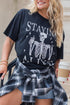 Staying Alive Skeleton Graphic Print Oversized T Shirt