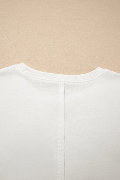 Stitch Detail Patch Pocket Crew Neck Sweatshirt
