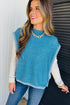 Stitch Detail Side Knot Mock Neck Sweater Vest
