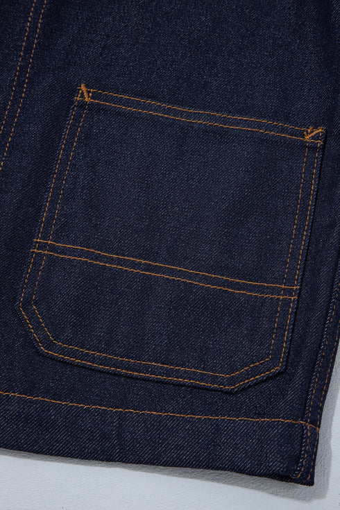 Stitched Detail Collar And Button Denim Jacket