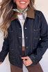 Stitched Detail Collar And Button Denim Jacket