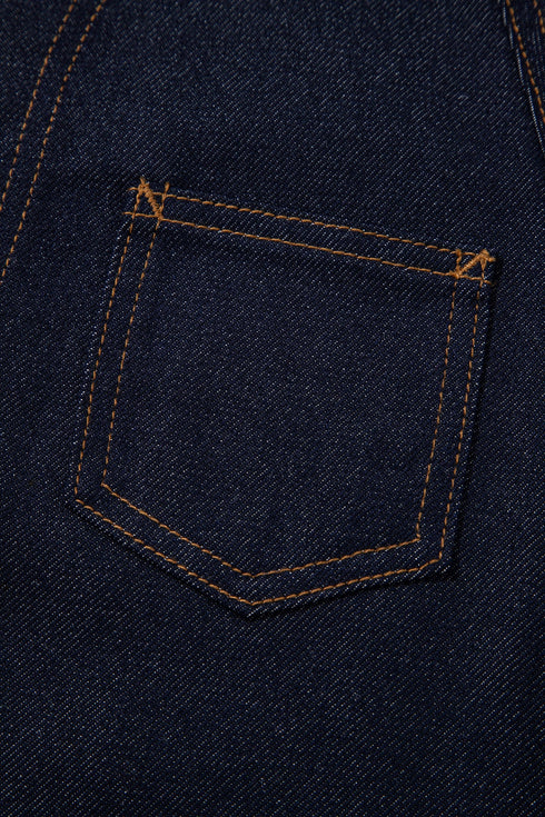 Stitched Detail Collar And Button Denim Jacket