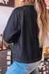 Stitched Detail Collar And Button Denim Jacket