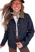 Stitched Detail Collar And Button Denim Jacket
