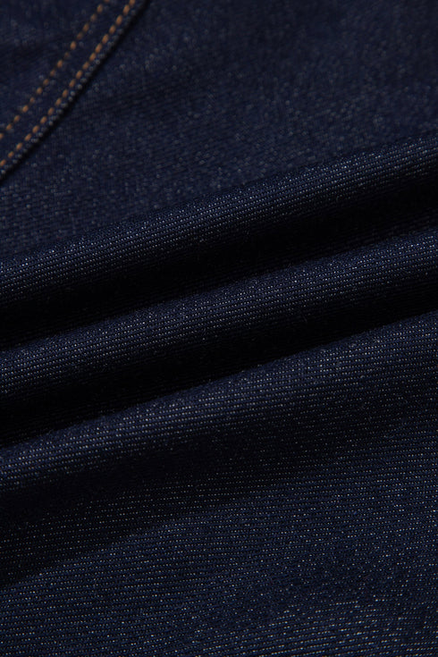 Stitched Detail Collar And Button Denim Jacket