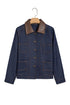 Stitched Detail Collar And Button Denim Jacket