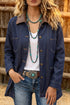 Stitched Detail Collar And Button Denim Jacket