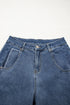 Stitched Detail Raw Hem Wide Leg Loose Jeans