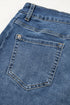 Stitched Detail Raw Hem Wide Leg Loose Jeans