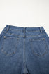 Stitched Detail Raw Hem Wide Leg Loose Jeans