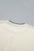 Stitched Tree Applique Graphic Knit Pullover Sweater
