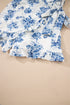 Strapless Floral Print Knot Waist Ruffled Bodycon Romper