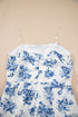 Strapless Floral Print Knot Waist Ruffled Bodycon Romper