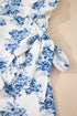 Strapless Floral Print Knot Waist Ruffled Bodycon Romper