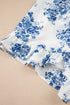 Strapless Floral Print Knot Waist Ruffled Bodycon Romper
