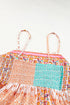 Strappy Boho Print Smocked Tiered Maxi Dress
