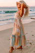Strappy Boho Print Smocked Tiered Maxi Dress