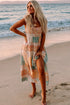 Strappy Boho Print Smocked Tiered Maxi Dress