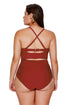 Strappy Neck Detail High Waist Swimsuit