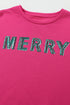 Strawberry Pink MERRY Christmas Tree Sequin Patchwork Sweatshirt