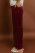 Stretch Corduroy High Waist Wide Leg Pants