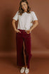 Stretch Corduroy High Waist Wide Leg Pants