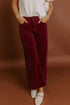 Stretch Corduroy High Waist Wide Leg Pants