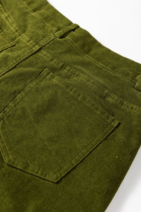 Stretch Corduroy High Waist Wide Leg Pants