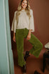 Stretch Corduroy High Waist Wide Leg Pants